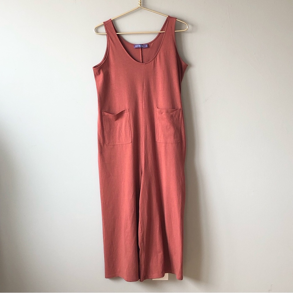 A New Day Rust Sleeveless Wide-Leg Jumpsuit with Pockets